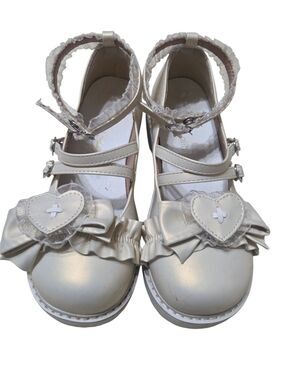 Lolita Platform Mary Jane Shoes Ankle Strap Bow Sz 6.5/7 Kawaii Cosplay Hime S1